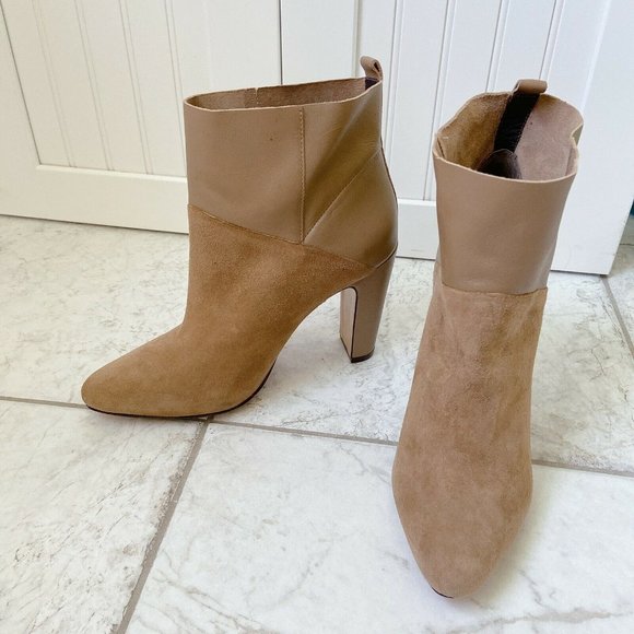 Rachel Zoe Elizabeth Sepia Kid Suede Calf Pointed Toe Ankle Boots US 7 M - Picture 2 of 9